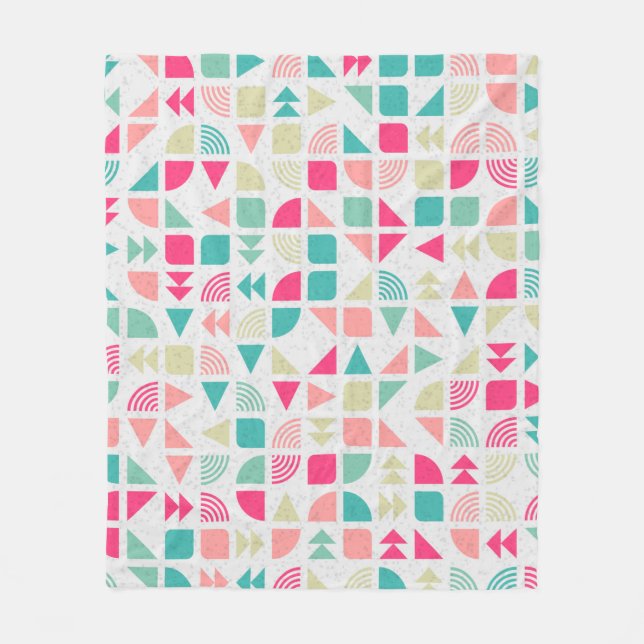 Abstract Geometric Pattern generative computationa Fleece Blanket (Front)