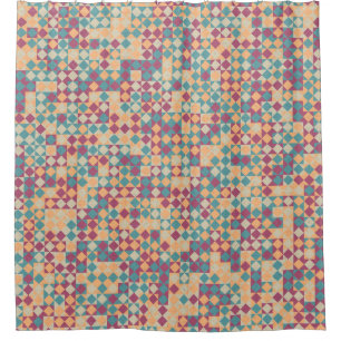 Abstract Geometric Pattern generative computationa Shower Curtain