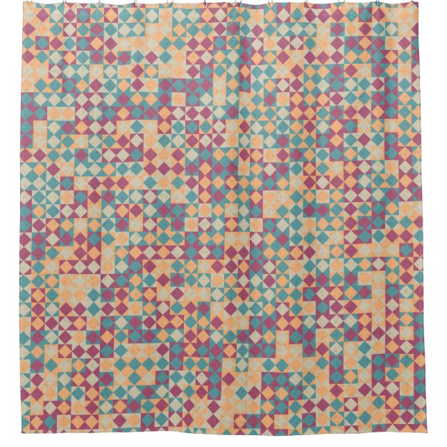 Abstract Geometric Pattern generative computationa Shower Curtain (Front)