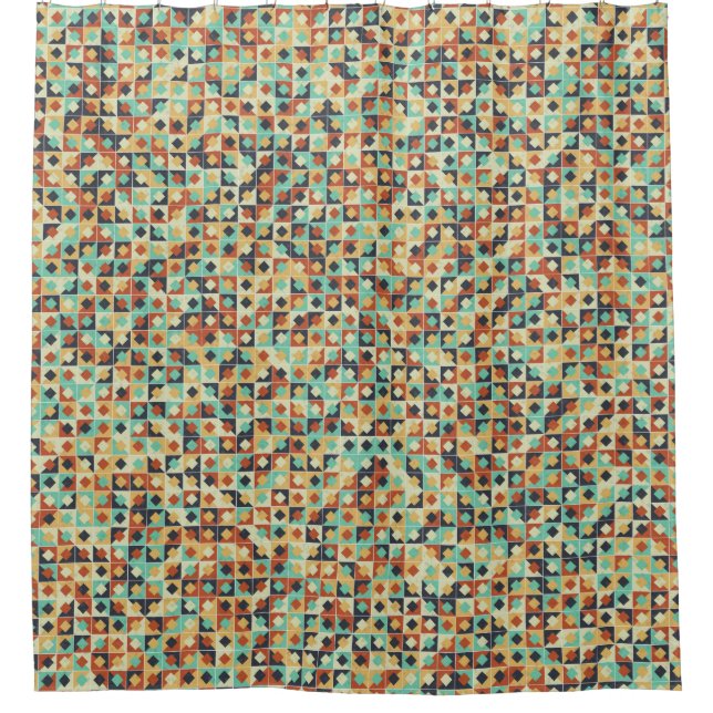 Abstract Geometric Pattern generative computationa Shower Curtain (Front)