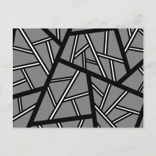 Abstract geometric pattern - gray and white. postcard