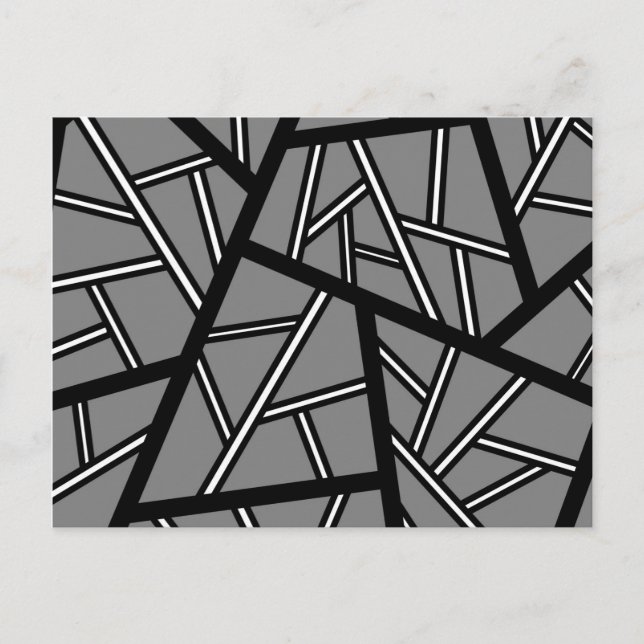Abstract geometric pattern - gray and white. postcard (Front)