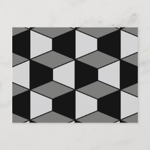 Abstract geometric pattern - grey and black. announcement postcard