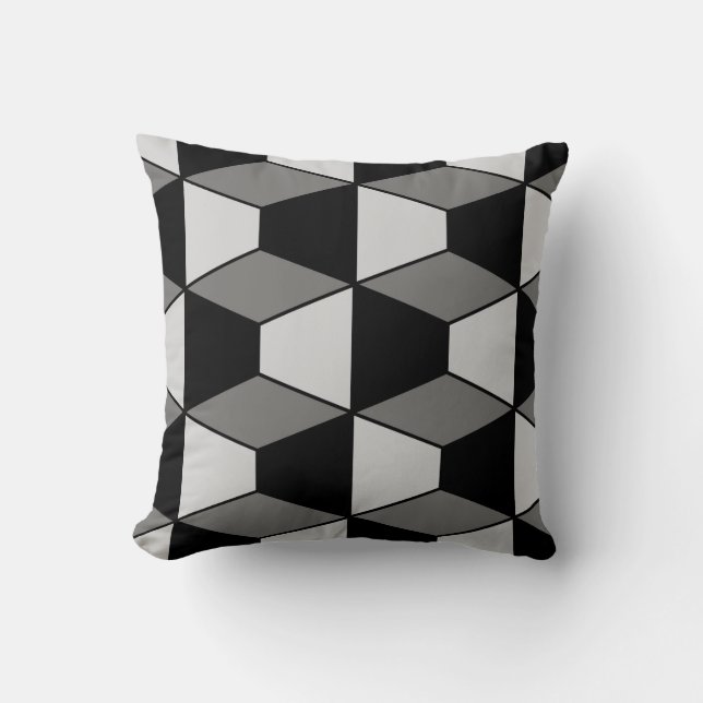 Abstract geometric pattern - grey and black. cushion (Front)