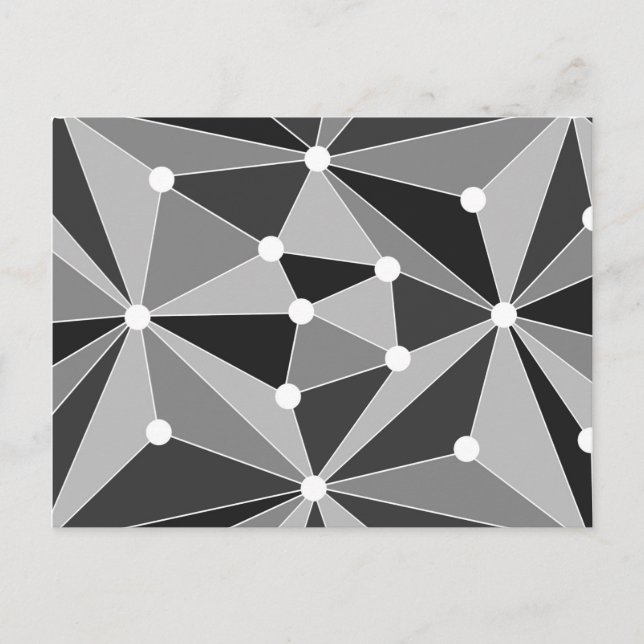 Abstract geometric pattern - grey,black and white. postcard (Front)