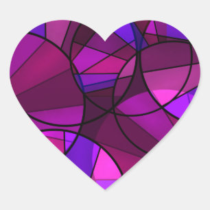 Abstract geometric pattern heart sticker
