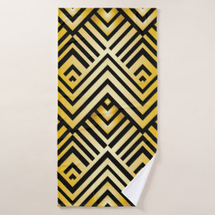 Abstract geometric pattern in art-deco style, vint bath towel