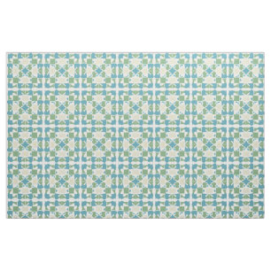 Abstract Geometric Pattern in Green and Blue Fabric