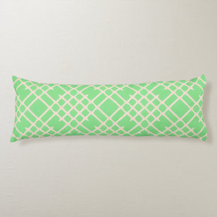 Abstract Geometric Pattern in Light Green Body Cushion