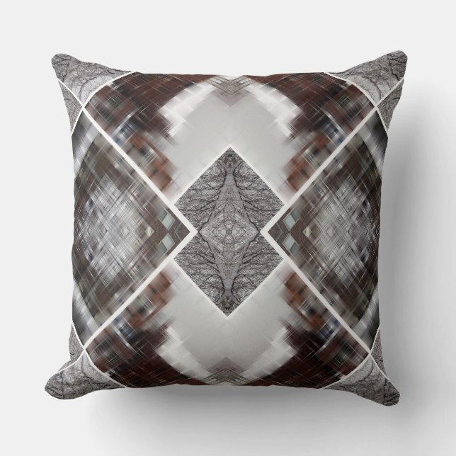 Abstract Geometric Pattern in Winter Cushion (Front)