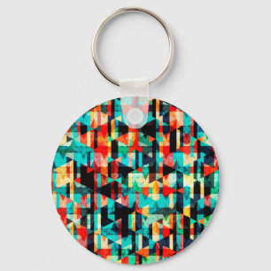 Abstract geometric pattern key ring
