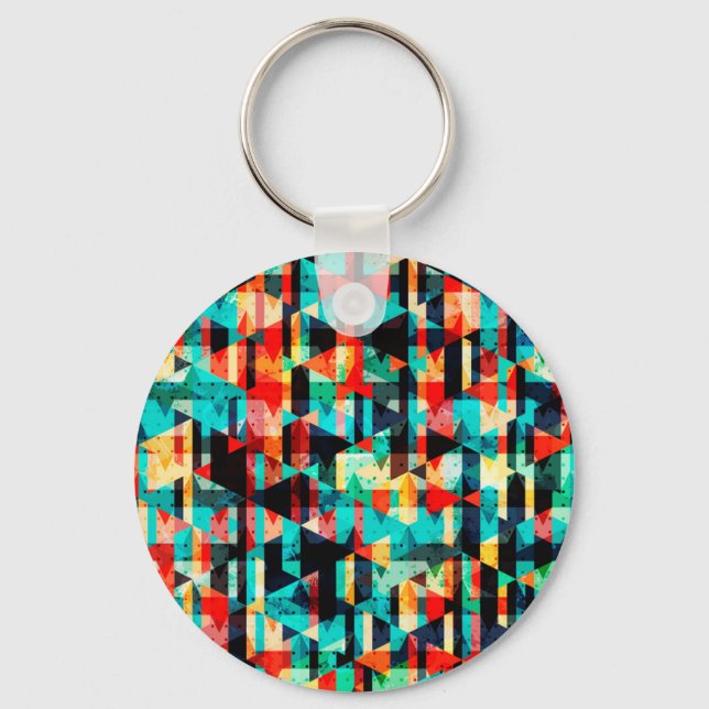 Abstract geometric pattern key ring (Front)