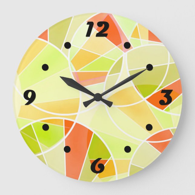 Abstract geometric pattern large clock (Front)