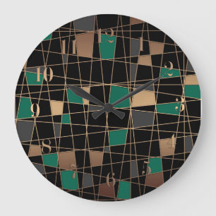 Abstract geometric pattern large clock