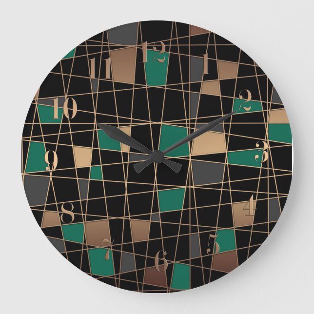 Abstract geometric pattern large clock (Front)