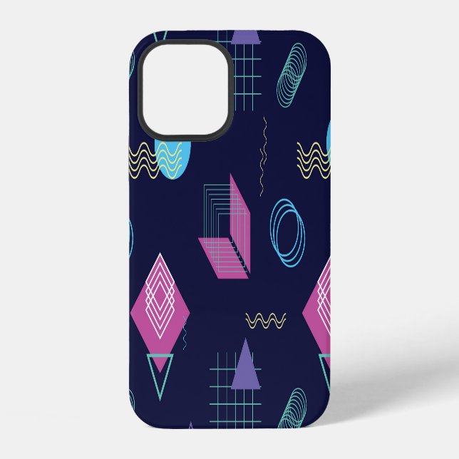 Abstract geometric pattern, line shapes. iPhone case (Back)