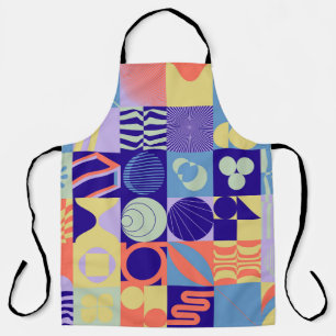 Abstract geometric pattern made with simple shapes apron