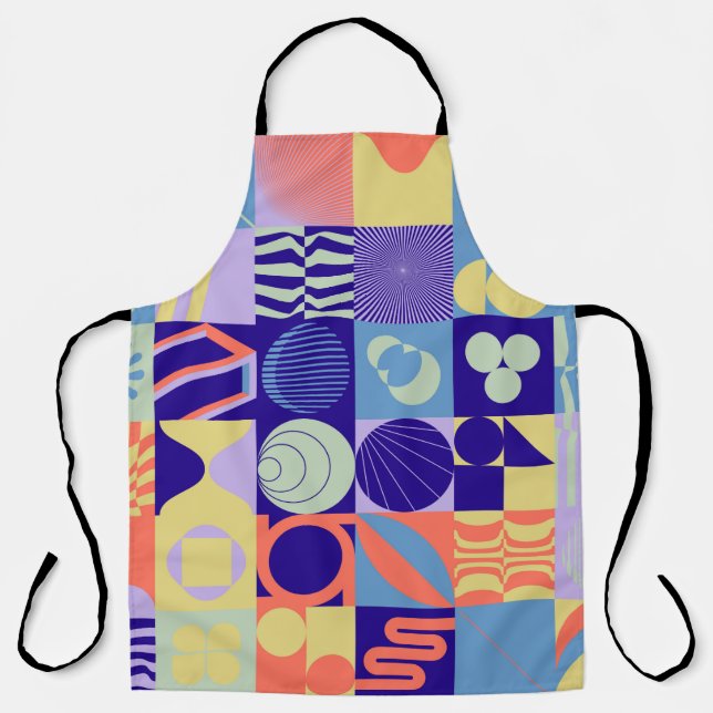 Abstract geometric pattern made with simple shapes apron (Front)