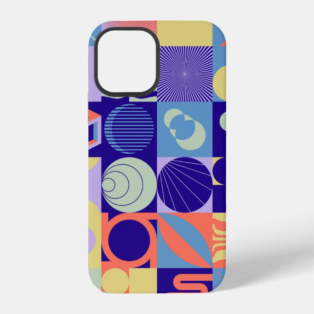 Abstract geometric pattern made with simple shapes iPhone case (Back)