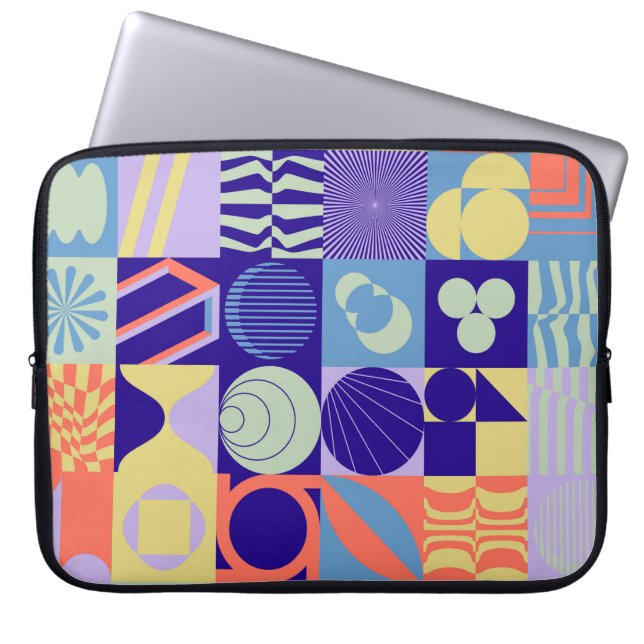 Abstract geometric pattern made with simple shapes laptop sleeve (Front)
