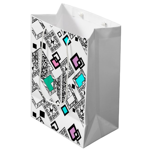 Abstract geometric pattern medium gift bag (Front Angled)