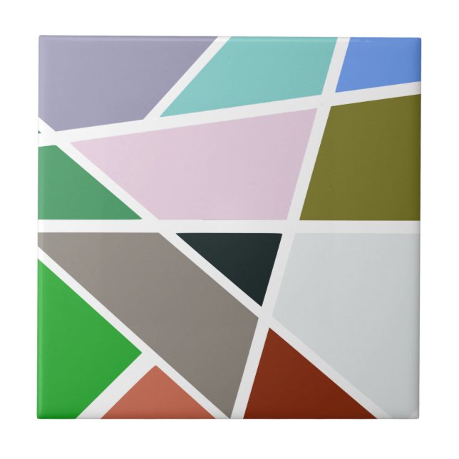 Abstract Geometric Pattern - Mid century, 1950's Ceramic Tile (Front)