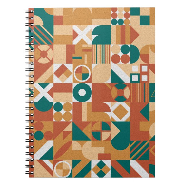 Abstract geometric pattern. Multicolor Figures. Te Notebook (Front)