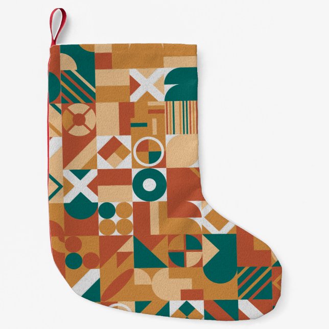Abstract geometric pattern. Multicolor Figures. Te Small Christmas Stocking (Front)