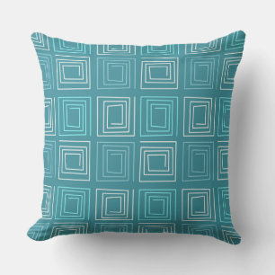abstract geometric pattern of light blue retro cushion