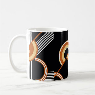Abstract geometric pattern on black. Vintage Illus Coffee Mug