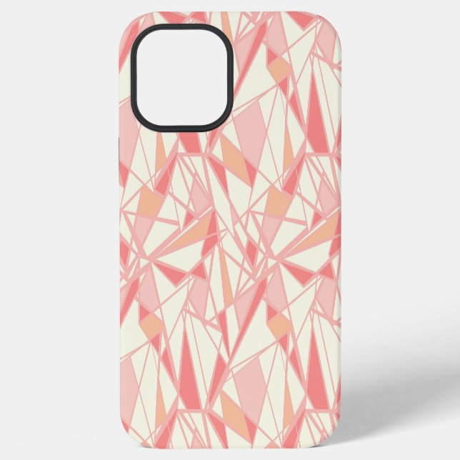 Abstract geometric pattern pink beige iPhone case (Back)