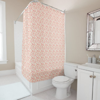 Abstract geometric pattern pink beige shower curtain