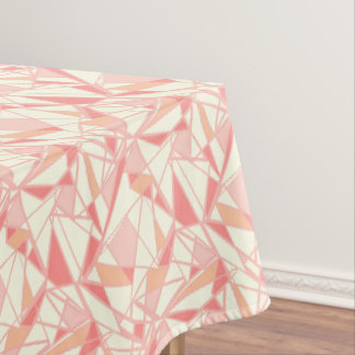 Abstract geometric pattern pink beige tablecloth