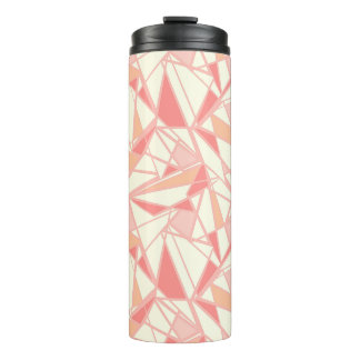 Abstract geometric pattern pink beige thermal tumbler