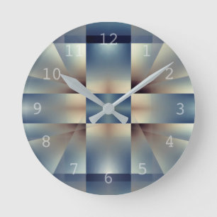 Abstract geometric pattern round clock