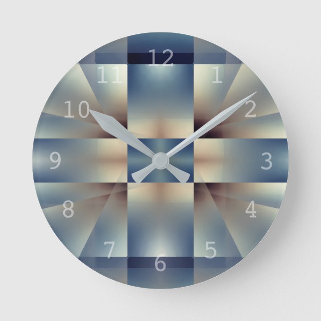 Abstract geometric pattern round clock (Front)