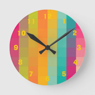 Abstract geometric pattern round clock