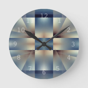 Abstract geometric pattern round clock