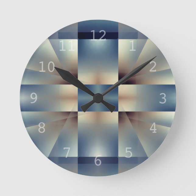 Abstract geometric pattern round clock (Front)