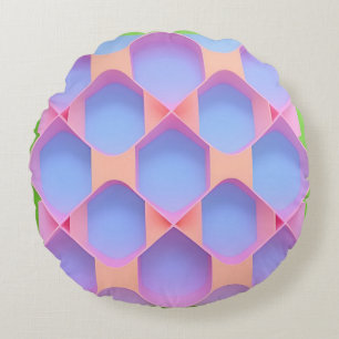 Abstract Geometric Pattern Round Cushion