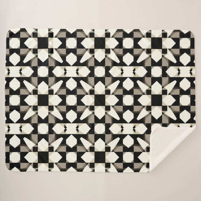 Abstract Geometric Pattern Sherpa Blanket (Front (Horizontal))