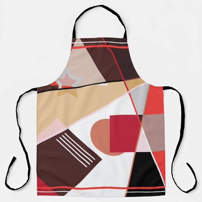 Abstract geometric pattern,  silk scarf shawl desi apron (Front)
