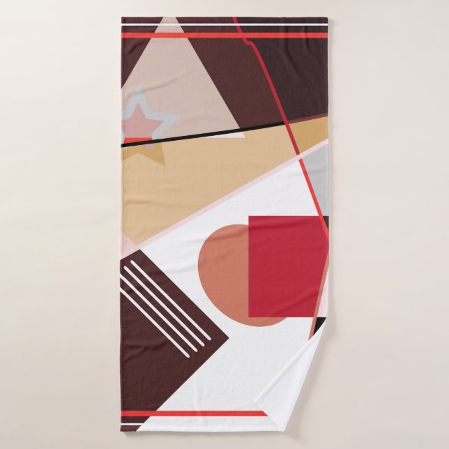 Abstract geometric pattern,  silk scarf shawl desi bath towel (Bath Towel)
