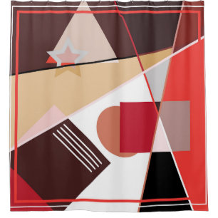 Abstract geometric pattern, silk scarf shawl desi shower curtain