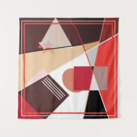 Abstract geometric pattern, silk scarf shawl desi