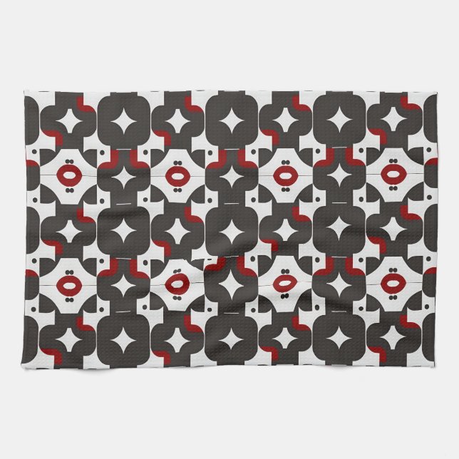 Abstract Geometric Pattern Tea Towel (Horizontal)