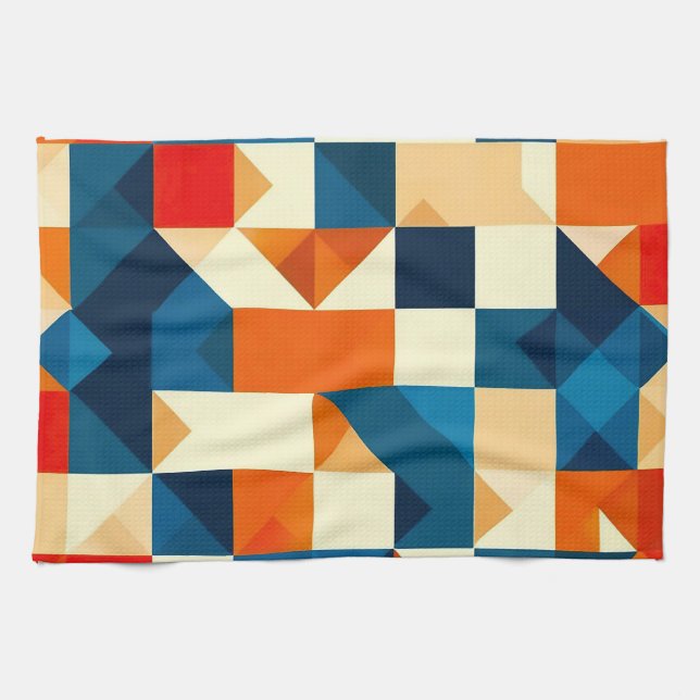 Abstract Geometric Pattern Tea Towel (Horizontal)