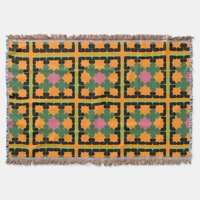 Abstract Geometric Pattern Throw Blanket (Front)