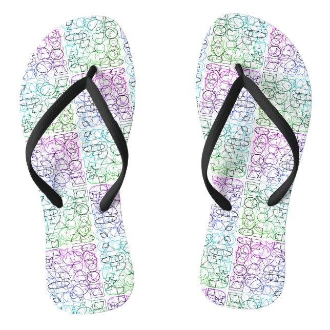 Abstract Geometric Pattern | Tiled and Filtered | Thongs (Footbed)