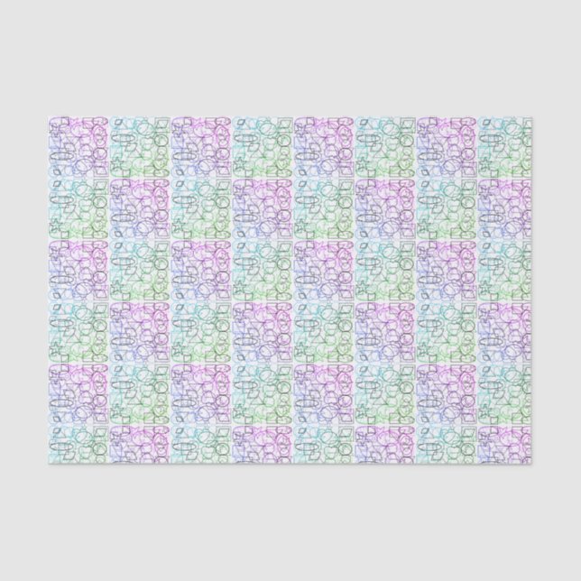 Abstract Geometric Pattern | Tiled and Filtered | Tissue Paper (Front)